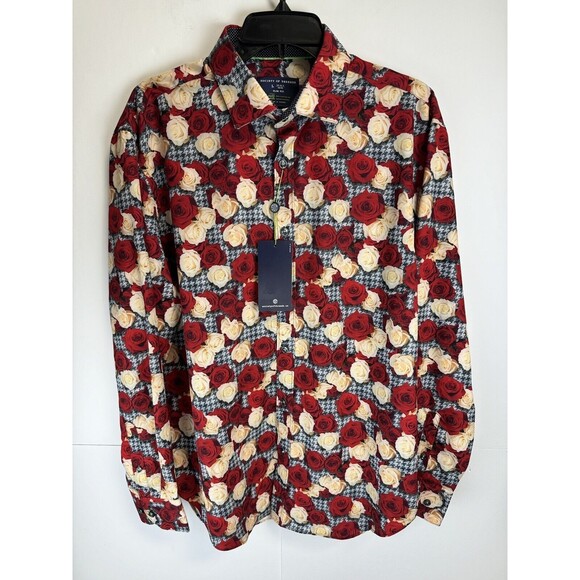 Society Of Threads Men's Slim Fit Floral Performance Dress Shirt Size: Large - Picture 4 of 7
